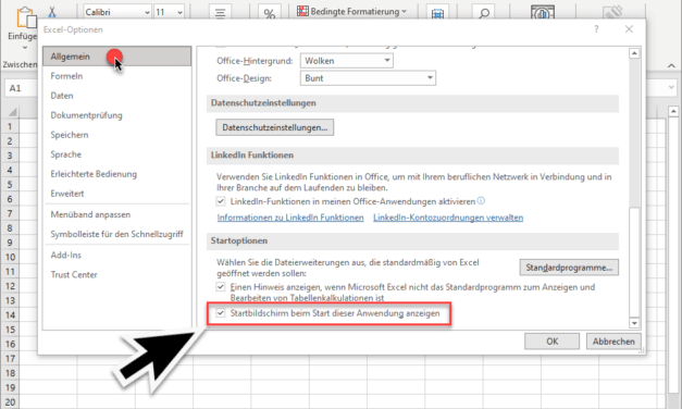 Excel mit leerem Arbeitsblatt starten