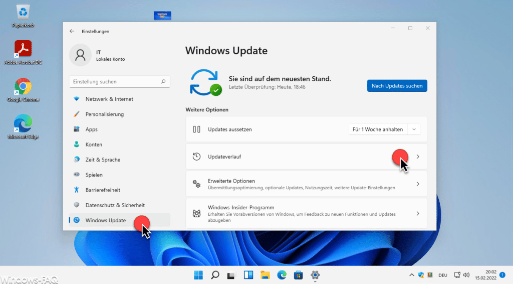 Windows 11 Updateverlauf