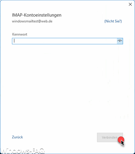Outlook IMAP Kontoeinstellungen web.de