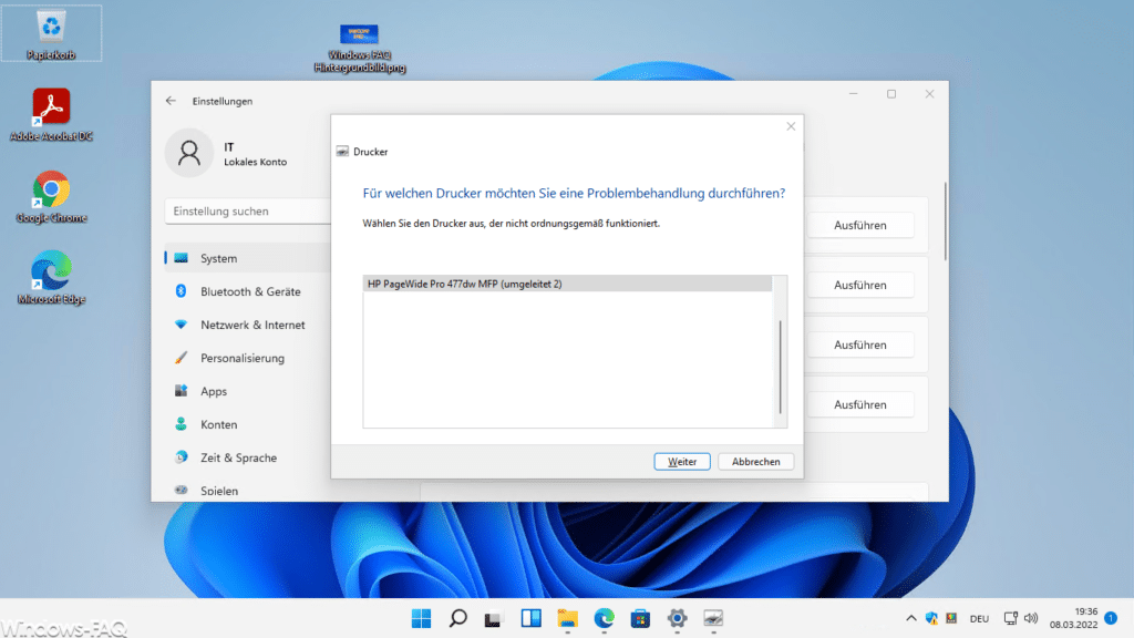 Windows 11 Druckerauswahl