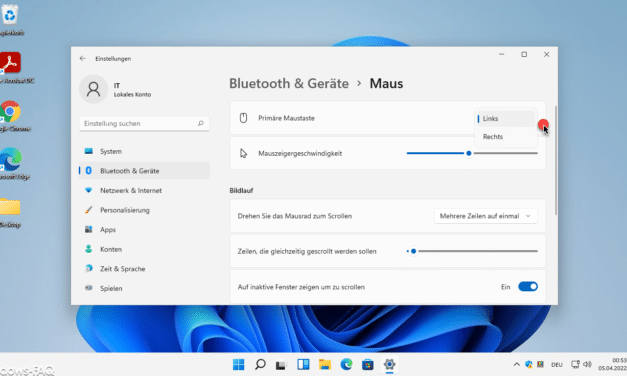 Windows 11 Rechte und Linke Maustaste tauschen