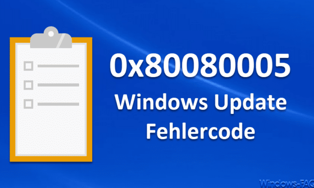 0x80080005 Windows Update Fehlercode
