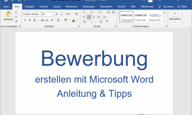 Bewerbung erstellen in Word: Anleitung & Tipps