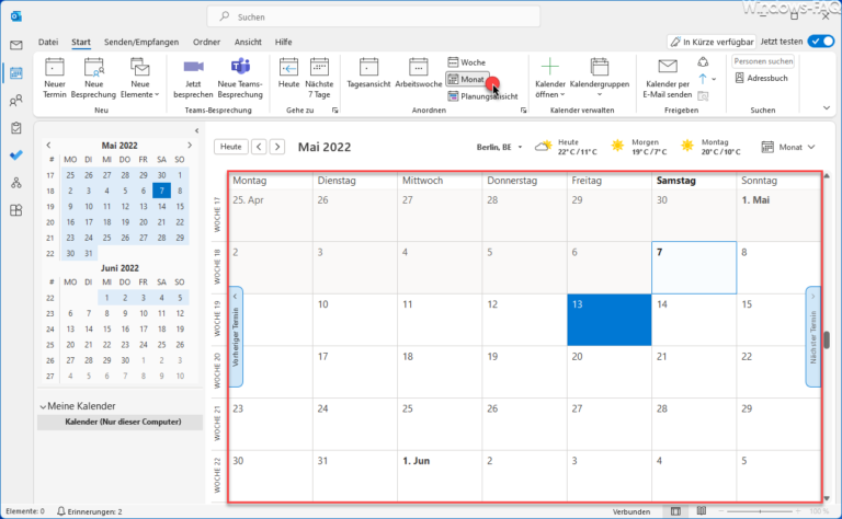 Outlook Kalender 10 Tage Ansicht - Windows FAQ