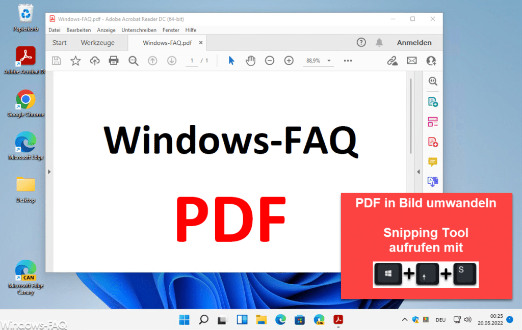PDF in Bild umwandeln mit Snipping Tool