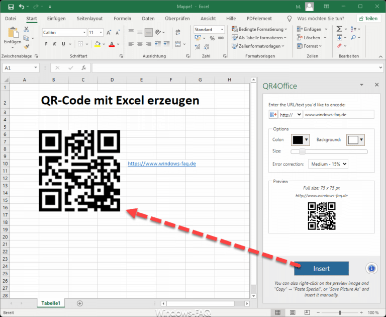 Excel QR-Code erzeugen