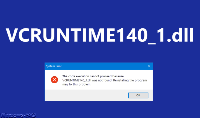 The code execution cannot proceed because VCRUNTIME140_1.dll was not found
