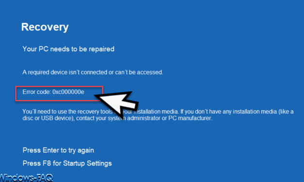 Windows Startfehler 0xc000000e
