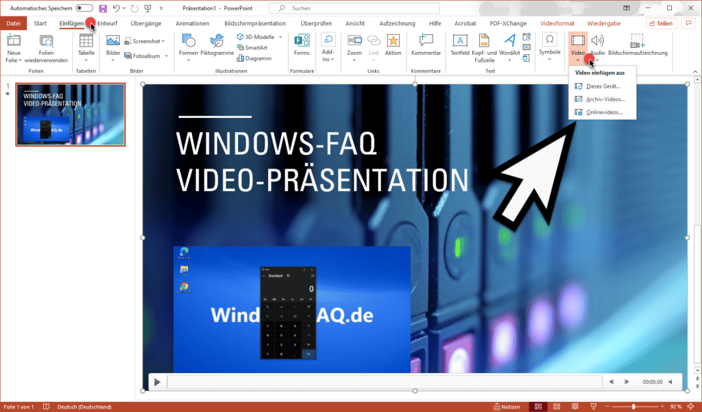 PowerPoint Präsentation Video einfügen