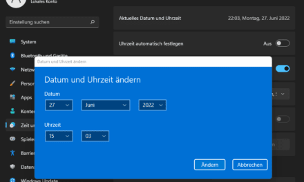 Windows 11 Datum und Uhrzeit einstellen