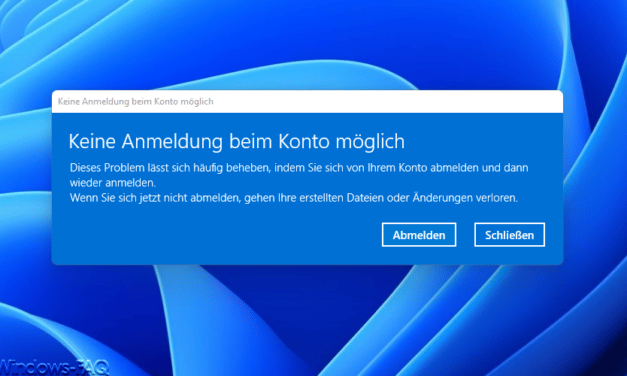Keine Anmeldung beim Konto möglich