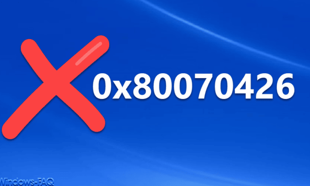 Fehlercode 0x80070426