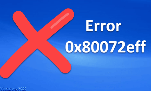 Fehlercode 0x80072eff