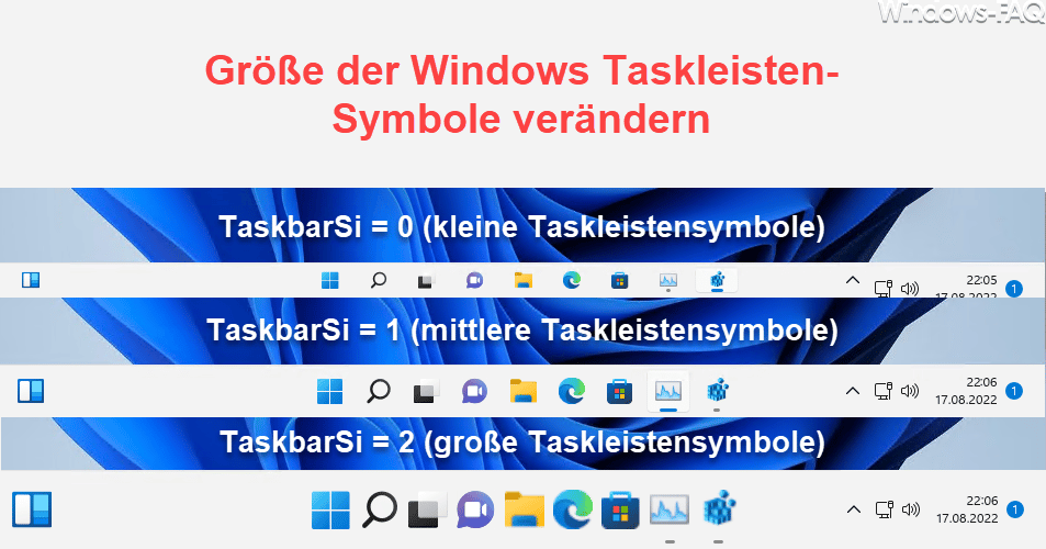Windows – Größe der Taskleistensymbole