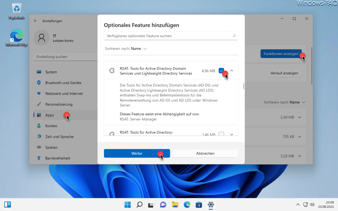 Windows 11 RSAT Active Directory Tools installieren - Windows FAQ