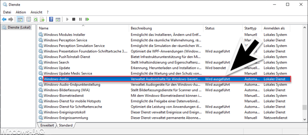 Windows-Audio Dienst