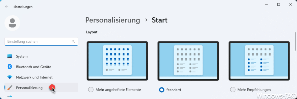 Design Startmenü Windows 11