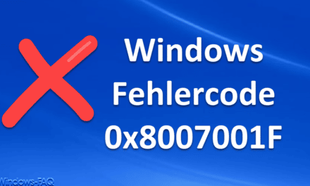 Windows Fehlercode 0x8007001F