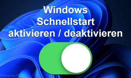 Windows Schnellstart aktivieren oder deaktivieren