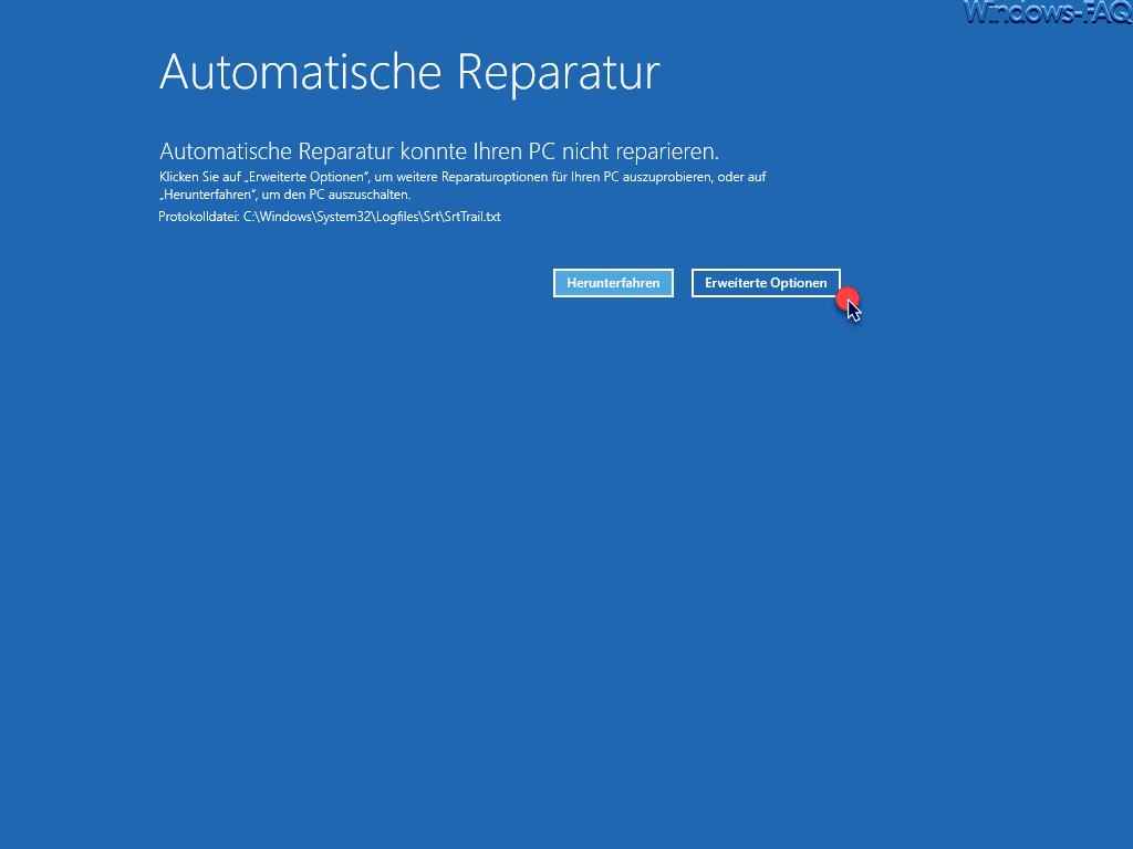 Automatische Reparatur konnte Ihren PC nicht reparieren
