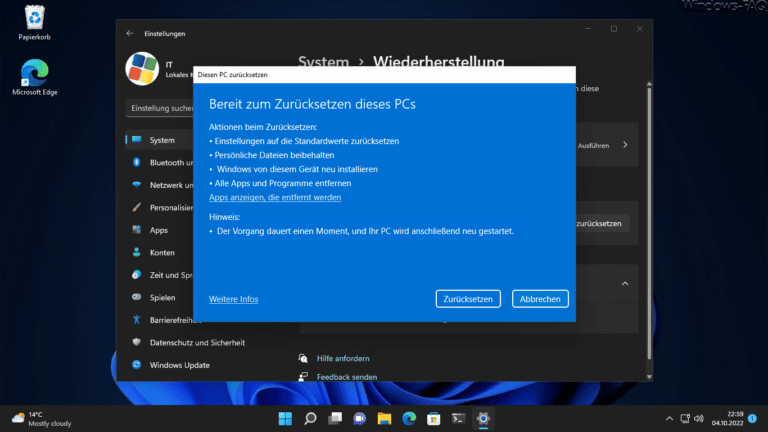 kann man windows 11 wieder auf windows 10 zurücksetzen