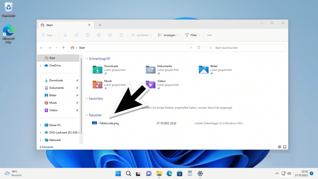 Neueste Dateien im Windows Explorer