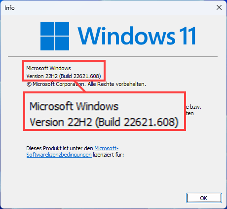 Version 22H2 Build 22621.608