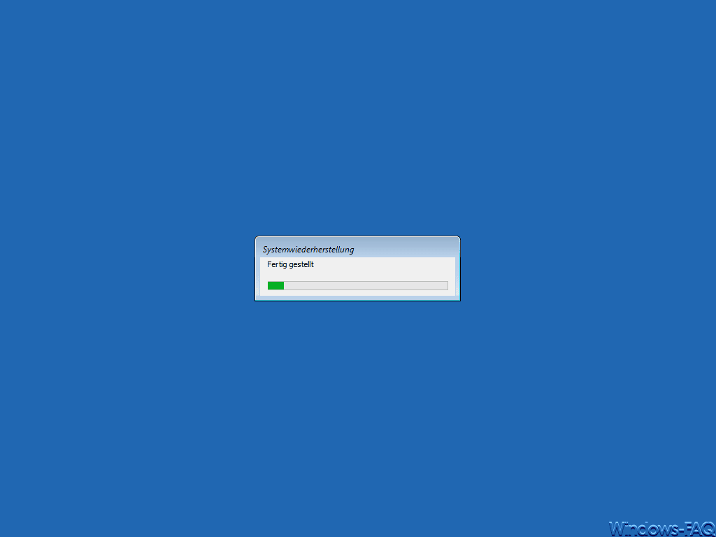 Windows Systemwiederherstellung fertiggestellt