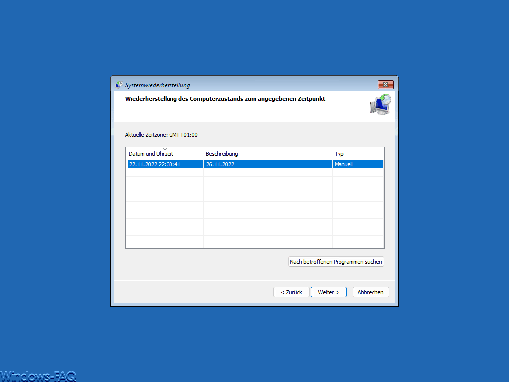 Windows Systemwiederherstellung