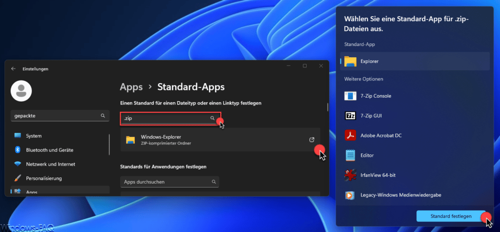 Windows 11 Standard App ZIP-Dateien
