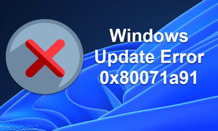 Windows Update Error 0x80071a91
