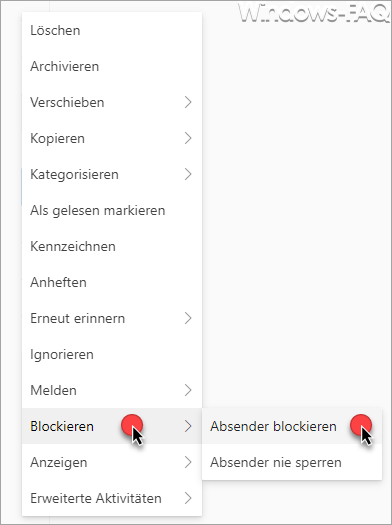 Outlook.com Absender blockieren