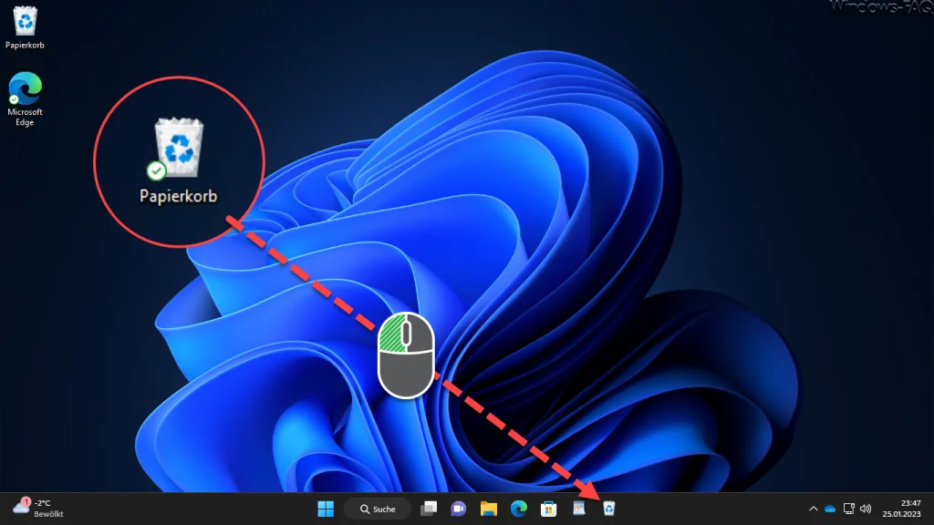 Papierkorb in Windows Taskleiste ziehen