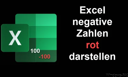Excel negative Zahlen rot darstellen