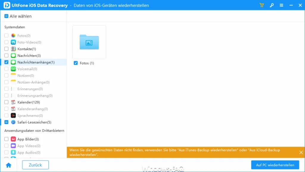 UltFone iOS Data Recovery Daten wiederherstellen