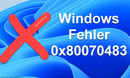 Windows Fehler 0x80070483