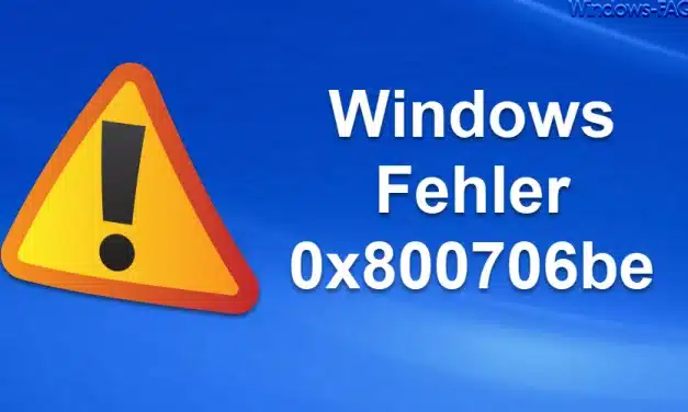 Windows Fehler 0x800706be
