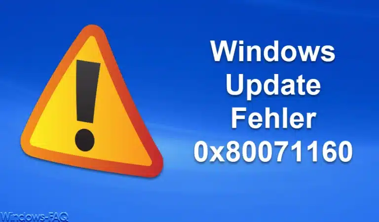 Windows Update Fehler 0x80071160