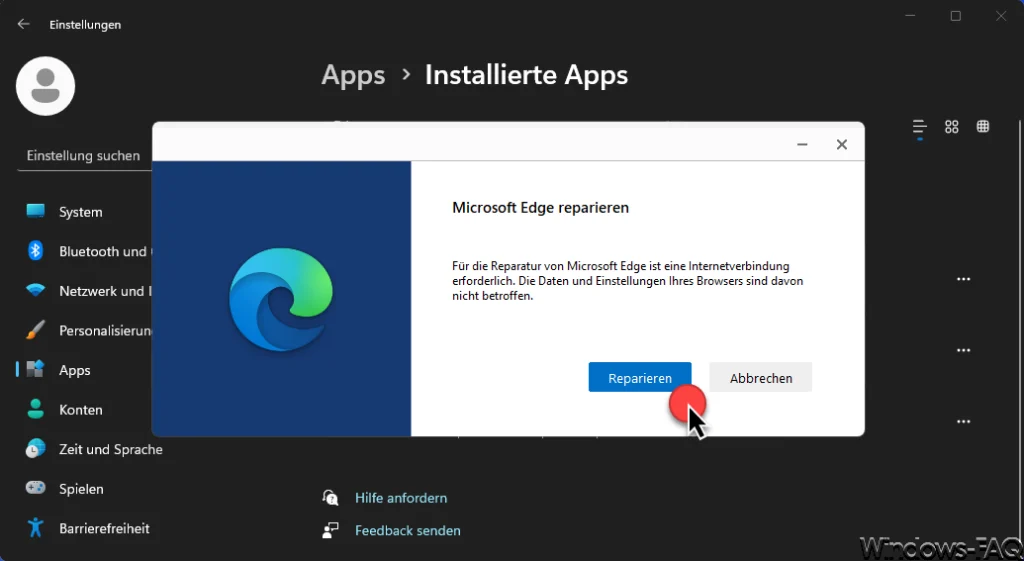 Microsoft Edge Reparatur