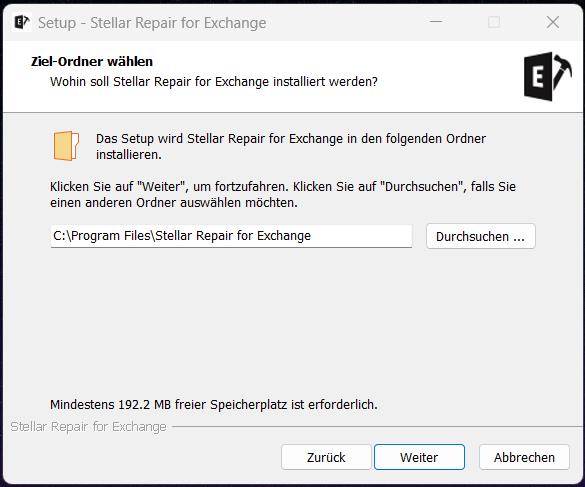 Stell Repair for Exchange Ziel-Ordner