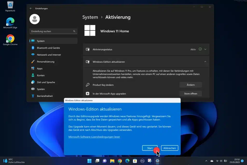 Windows 11 Edition aktualisieren