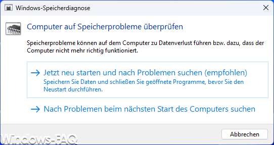 Windows Computer auf Speicherprobleme überprüfen