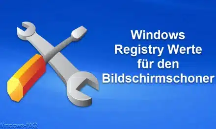 Windows Registry Werte für den Bildschirmschoner