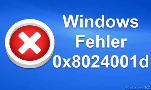 Windows Fehler 0x8024001d