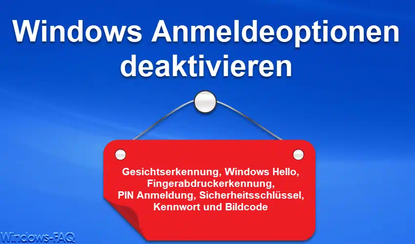 Windows Anmeldeoptionen sperren