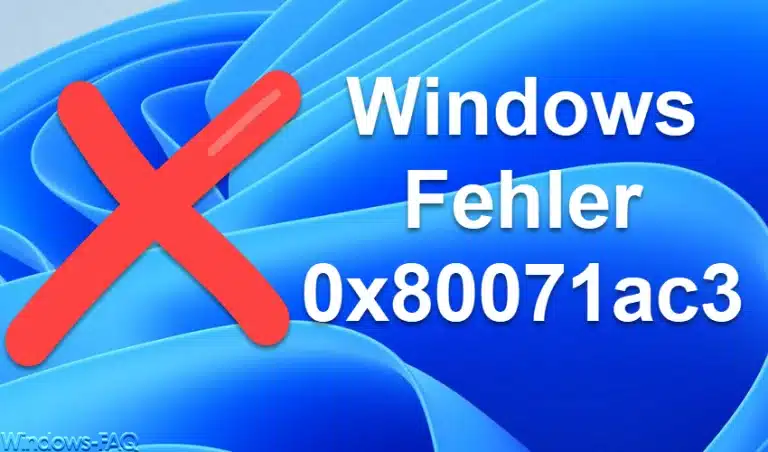 Windows Fehler 0x80071ac3