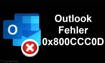 Outlook Fehler 0x800CCC0D 