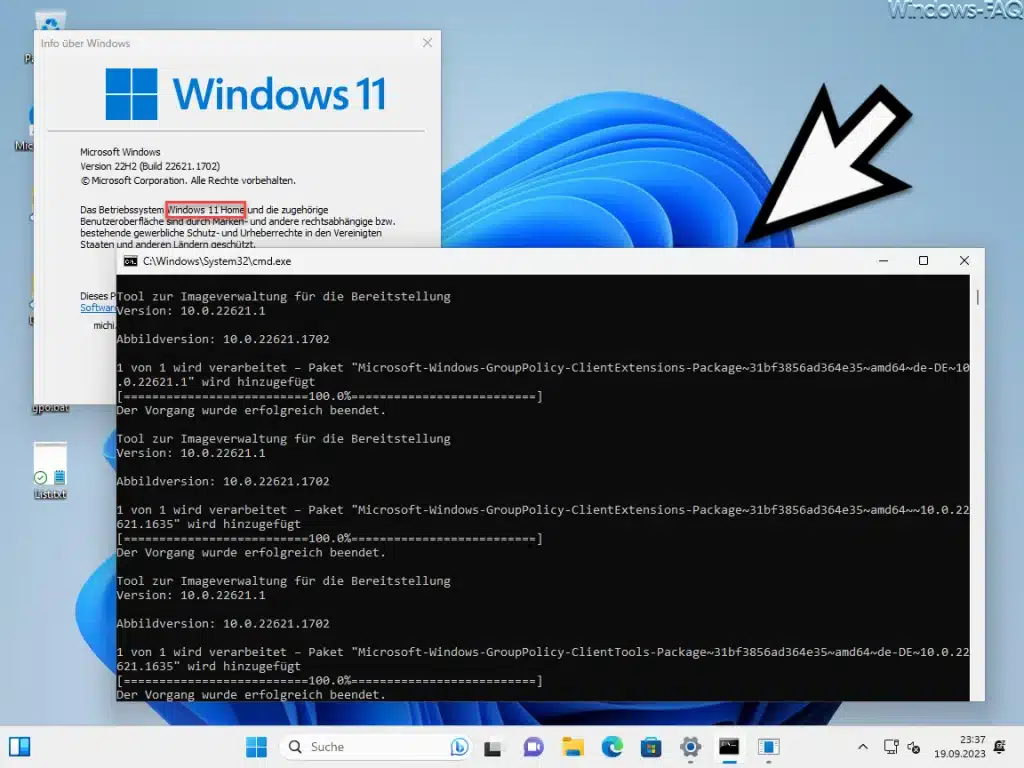 Windows 11 Home Batch für GPO Installation