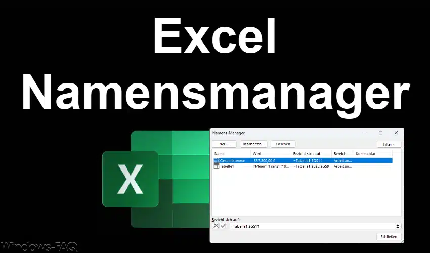 Excel Namensmanager