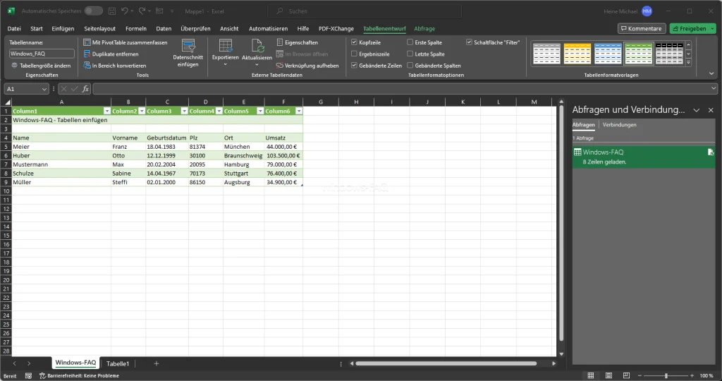 Excel CSV in Excel importiert